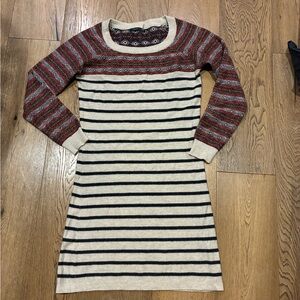THML fair aisle Striped/Patterned sweater Dress long sleeve mini Women’s Large